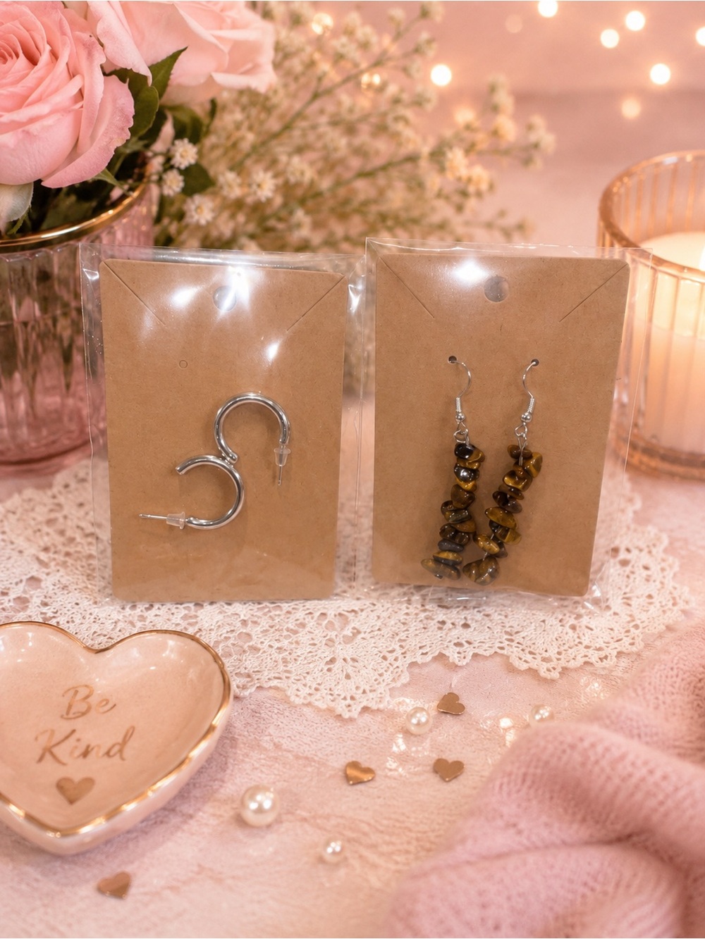 ✨ Silver-Tone Earring Set – 2 Pairs ✨